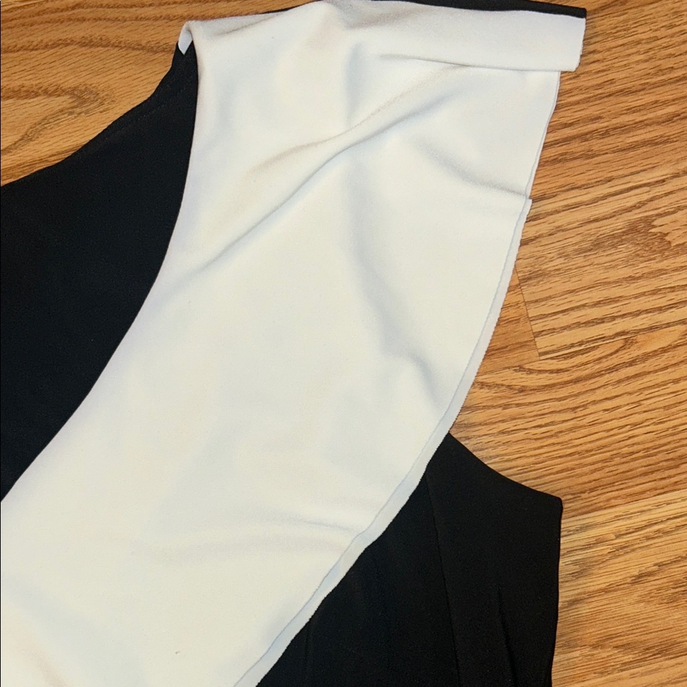 Lauren Ralph Lauren Black Dress with White Ruffle size 16 Petite - Picture 3 of 10